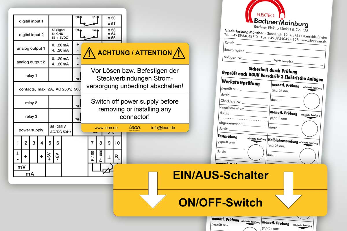 strapazierfähige Geräteaufkleber, Schaltplanaufkleber