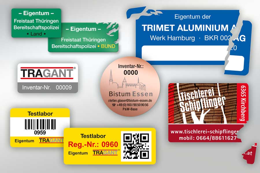 Barcodeaufkleber, QR-Code Etiketten, nicht abziehbar